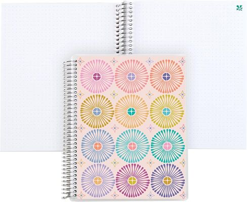 Erin Condren Modern Geometric Coiled Notebook, 8.5x11 Productivity, Platinum Coil in Saudi Arabia