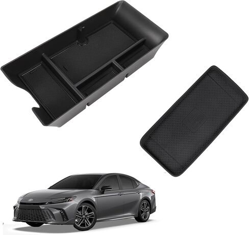 منظم وحدة التحكم المركزية متوافق مع ملحقات كامري 2025، صندوق تخزين مسند الذراع، صينية تنظيم القفازات، إدراج ثانوي مع حامل العملات المعدنية والنظارات الشمسية in Kuwait