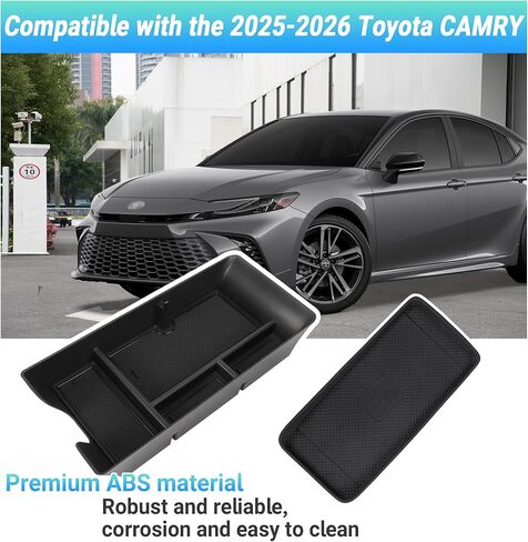 منظم وحدة التحكم المركزية متوافق مع ملحقات كامري 2025، صندوق تخزين مسند الذراع، صينية تنظيم القفازات، إدراج ثانوي مع حامل العملات المعدنية والنظارات الشمسية in Kuwait