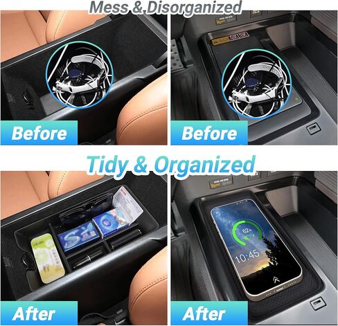 منظم وحدة التحكم المركزية متوافق مع ملحقات كامري 2025، صندوق تخزين مسند الذراع، صينية تنظيم القفازات، إدراج ثانوي مع حامل العملات المعدنية والنظارات الشمسية in Kuwait