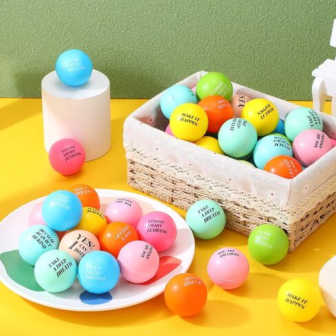 100 Pieces Motivational Stress Balls Colorful Foam Inspirational Pack Small Anxiety Stress Relief Quotes Ball for Relief Encouraging(Motivational,Green) in Saudi Arabia
