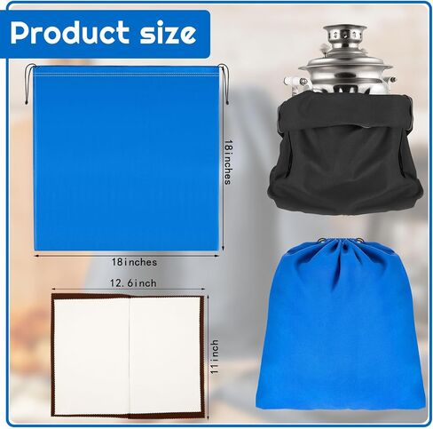 4 Pcs Silver Storage Bags Anti Tarnish 18 x 18 Inch Blue Silverware Bags with 2 Pcs Silver Polishing Cloth Fabric Silverware Protection for Jewelry, Flatware, Tray in Saudi Arabia