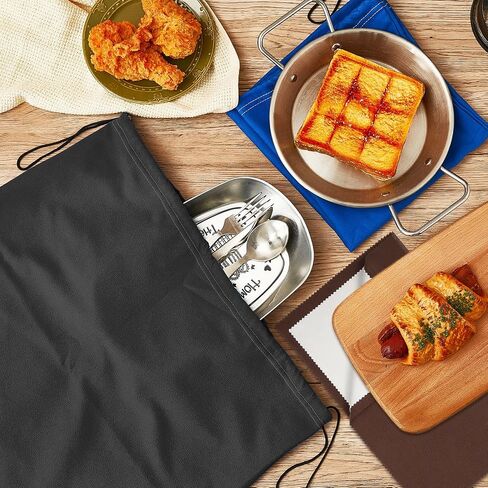 4 Pcs Silver Storage Bags Anti Tarnish 18 x 18 Inch Blue Silverware Bags with 2 Pcs Silver Polishing Cloth Fabric Silverware Protection for Jewelry, Flatware, Tray in Saudi Arabia