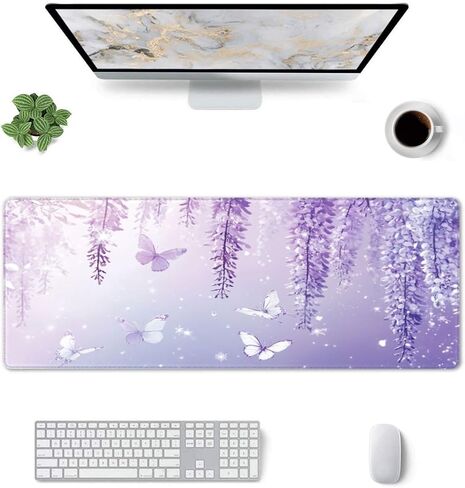 Gaming Mouse Pad Black Red Fluid Marble Non-Slip Rubber Base Extended Mousepad with Stitched Edges Keyboard Computer Laptop Mat for Gamer Desktop Office Home 31.5 x 11.8 in in Saudi Arabia