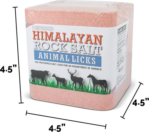 Himalayan Secrets® 11LB (5KG) Compressed Pink Himalayan Salt Lick | for Livestock and Wildlife Animals | 100% Pure & Natural Feed Salt Block | Natural Minerals and Trace Elements in Saudi Arabia