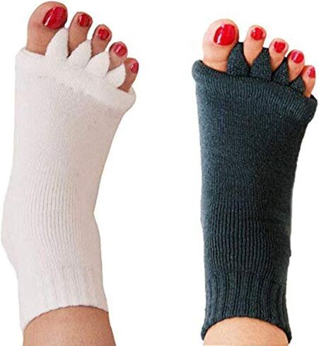 Toe Separator Socks Yoga Sports Gym Health Massage Foot Alignment Socks in Saudi Arabia