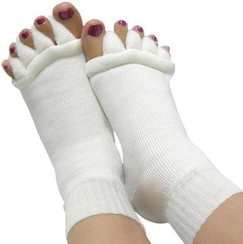 Toe Separator Socks Yoga Sports Gym Health Massage Foot Alignment Socks in Saudi Arabia