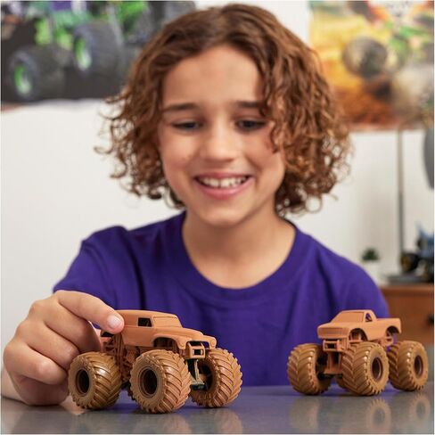 Monster Jam, Mystery Mudders 2-Pack Monster Trucks, Official 1:64 Die-Cast Vehicles, Wash to Reveal (Styles Will Vary), Kids Toys for Boys 3 and Up in Kuwait