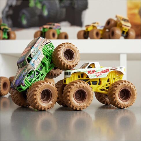 Monster Jam, Mystery Mudders 2-Pack Monster Trucks, Official 1:64 Die-Cast Vehicles, Wash to Reveal (Styles Will Vary), Kids Toys for Boys 3 and Up in Kuwait