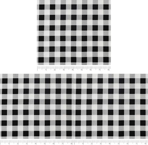 Stitch & Sparkle 100 ٪ Cotton 44 "عرض خياطة وصياغة ، مقطوعة بواسطة الفناء ، Black Buffalo Plaid in Saudi Arabia