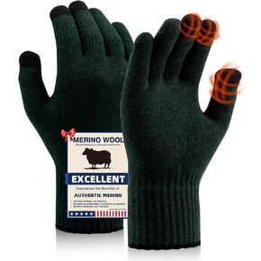 Merino Wool Gloves for Men Women, Touch Screen Warm Glove Liners Thermal Soft Knit Lining for Winter Running Hiking in Saudi Arabia