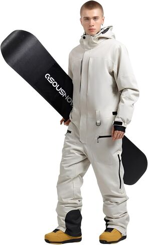 GSOU SNOW Men Ski Suit One Piece Snowsuit Snowboard Jumpsuit Jacket Pant Set Insulated Windproof Outwear Winter in Saudi Arabia
