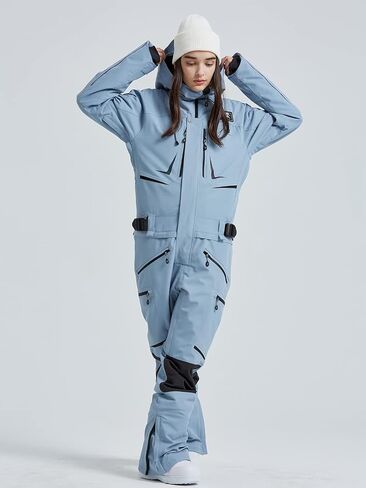 Women and Men's Ski Suits One Piece Jumpsuit Winter Outdoor Waterproof Warm Snowsuits in Kuwait