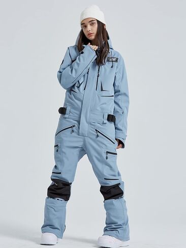Women and Men's Ski Suits One Piece Jumpsuit Winter Outdoor Waterproof Warm Snowsuits in Kuwait