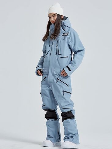 Women and Men's Ski Suits One Piece Jumpsuit Winter Outdoor Waterproof Warm Snowsuits in Kuwait