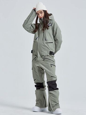 Women and Men's Ski Suits One Piece Jumpsuit Winter Outdoor Waterproof Warm Snowsuits in Kuwait