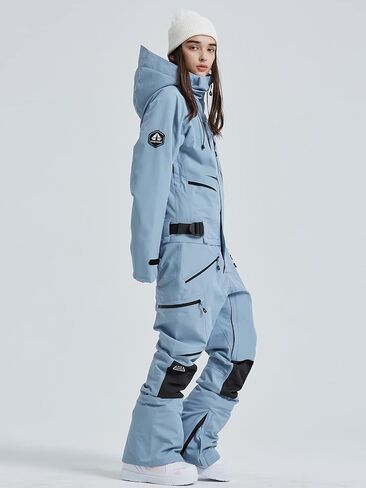 Women and Men's Ski Suits One Piece Jumpsuit Winter Outdoor Waterproof Warm Snowsuits in Kuwait