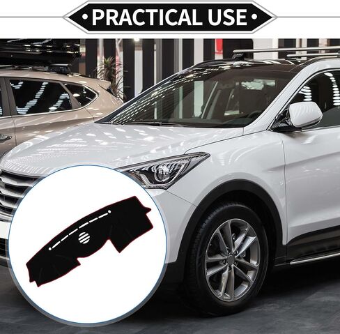 Dash Cover Compatible for Hyundai Veracruz 2007-2012 with Audio, Non-Slip Dash Cover Mat Polyester Black Front Dash Cover Mat in Saudi Arabia