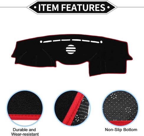 Dash Cover Compatible for Hyundai Veracruz 2007-2012 with Audio, Non-Slip Dash Cover Mat Polyester Black Front Dash Cover Mat in Saudi Arabia
