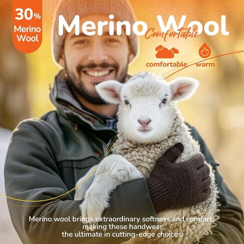 Merino Wool Gloves for Men Women, Touch Screen Warm Glove Liners Thermal Soft Knit Lining for Winter Running Hiking in Saudi Arabia