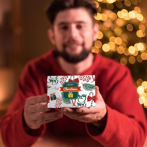 easykart labels 24 Christmas Gift Card Holder with Name Stickers, Present Boxes Gift Card Holder Box Gift Wrapping Envelopes Gift Wrap Boxes with Ribbon a Tags for Holiday (12 Designs x 2 Each) in Saudi Arabia