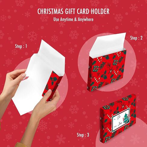 easykart labels 24 Christmas Gift Card Holder with Name Stickers, Present Boxes Gift Card Holder Box Gift Wrapping Envelopes Gift Wrap Boxes with Ribbon a Tags for Holiday (12 Designs x 2 Each) in Saudi Arabia