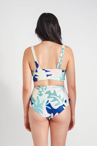 Desaru Crop Bikini Top for B-DD/E Cups – Triangle Reversible Swim Top, UPF 50+ Protection - Colourful Canopy in Saudi Arabia