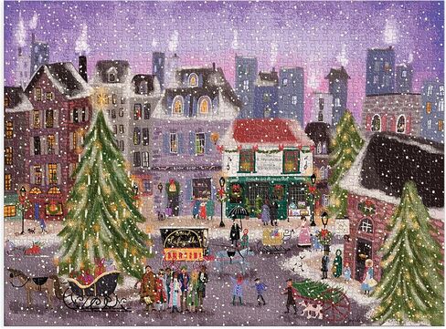 Galison Sparkling City – 1000 Piece Foil Puzzle with Illustrations of Colorful Merriments in The City with Gold Foil Accents in Saudi Arabia