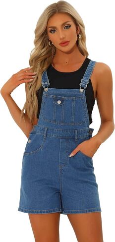 شورتات Allegra K Denim للنساء كاجوال بأشرطة قابلة للتعديل وسروال جينز عام in Saudi Arabia