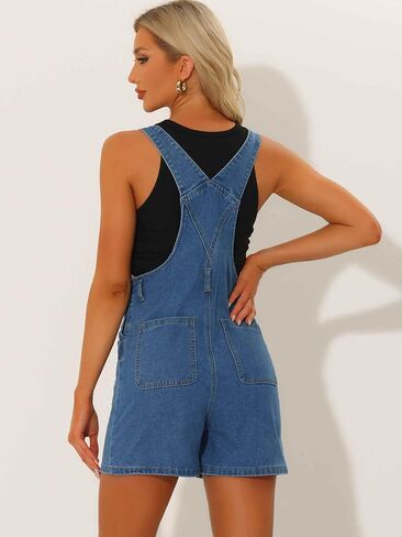 شورتات Allegra K Denim للنساء كاجوال بأشرطة قابلة للتعديل وسروال جينز عام in Saudi Arabia