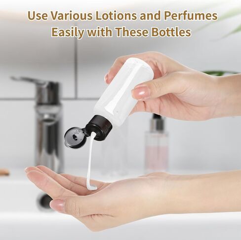 Lnrueg 100 Pcs 1 oz Travel Bottles - Hand Sanitizer Bottle Mini Clear Bottles with Flip Caps, Portable Empty Refillable Containers for Shower Gel, Face Creams, Body Lotions in Saudi Arabia