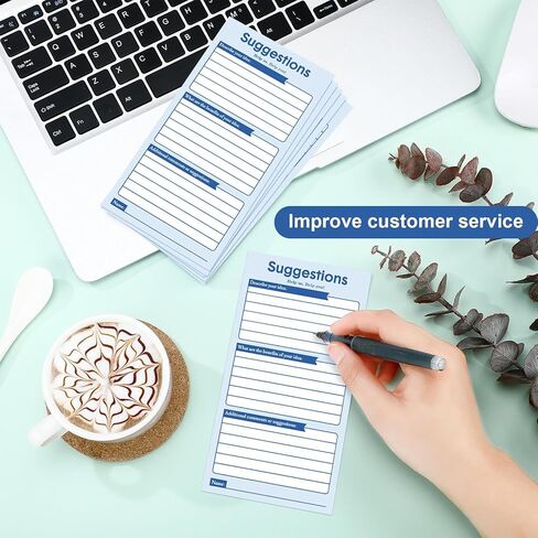 400 Sheets Suggestion Cards Comment Cards Complaint Cards for Suggestion Box with Lock Feedback Box Cards Continuous Improvement Cards for Customer Complaints(Black) in Kuwait
