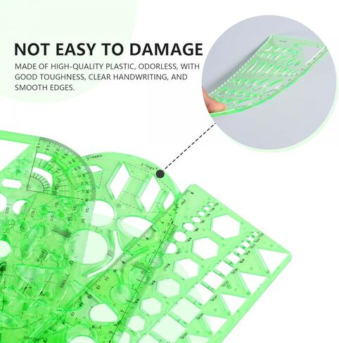 7 قوالب رسومات حزمة استنسل ، قالب دائرة لاستنسل الرسم الهندسي ، بلاستيك دائرة الإستنسل المعمارية توريد أدوات الصياغة للدراسة والتصميم in Kuwait