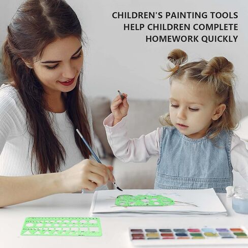 7 قوالب رسومات حزمة استنسل ، قالب دائرة لاستنسل الرسم الهندسي ، بلاستيك دائرة الإستنسل المعمارية توريد أدوات الصياغة للدراسة والتصميم in Kuwait