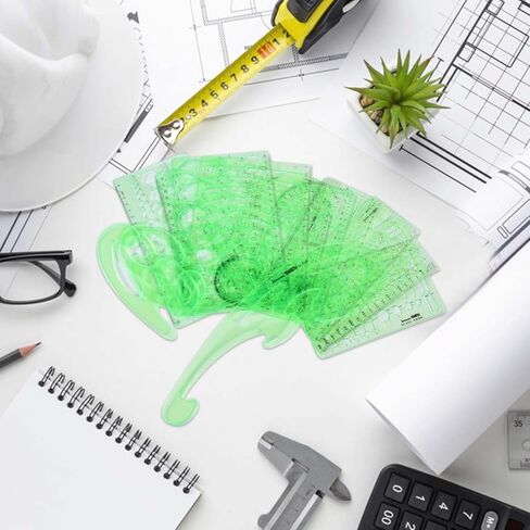 7 قوالب رسومات حزمة استنسل ، قالب دائرة لاستنسل الرسم الهندسي ، بلاستيك دائرة الإستنسل المعمارية توريد أدوات الصياغة للدراسة والتصميم in Kuwait