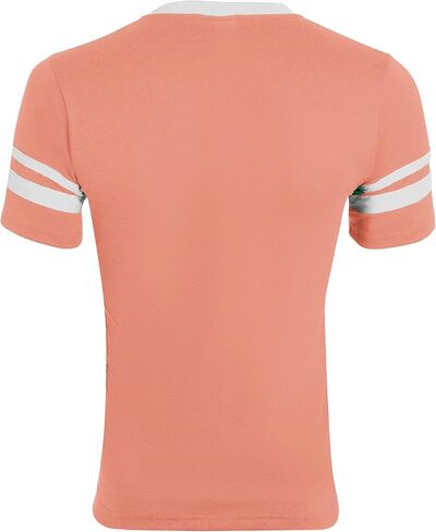 قميص رجالي من Augusta Sportswear بأكمام مخططة، مرجاني/أبيض، مقاس XX-Large in Saudi Arabia