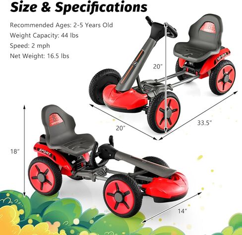 Olakids Go Kart for Kids و 12 V Battery Ride على سيارة مع مقعد قابل للتعديل وعجلة القيادة وعجلة قابلة للطي وحامل الكوب القابل للفصل وضوء LED و CART ELECTRA in Kuwait
