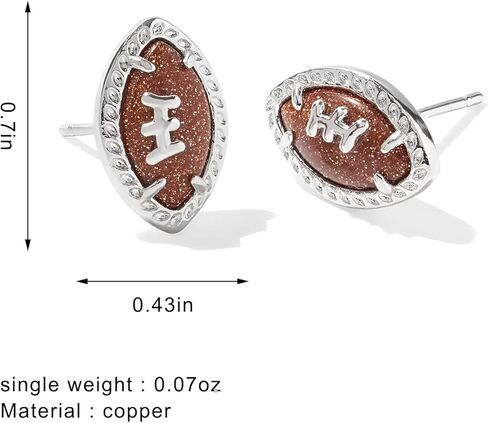 Sports Football Stud Earrings Rugby Earrings Sports Game Team Earrings for Women Sports Fan Jewelry in Kuwait