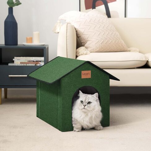 Love's Cabin في الهواء الطلق Cat House مقاوم للعوامل الجوية ، منزل قطة متوحشة معزولة في الهواء الطلق لفصل الشتاء ، مقاوم للماء خارج المنزل/القطط الداخلية ، المأوى مع وسادة ناعمة قابلة للإزالة in Kuwait