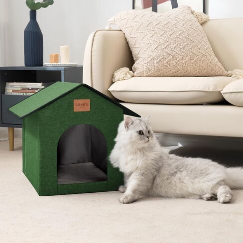 Love's Cabin في الهواء الطلق Cat House مقاوم للعوامل الجوية ، منزل قطة متوحشة معزولة في الهواء الطلق لفصل الشتاء ، مقاوم للماء خارج المنزل/القطط الداخلية ، المأوى مع وسادة ناعمة قابلة للإزالة in Kuwait