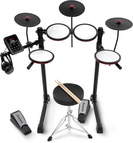 Alesis Turbo Max Electric Drum Set with Quiet 8" Mesh Pads, Lessons, Bluetooth and Accessories, Foldable in Saudi Arabia