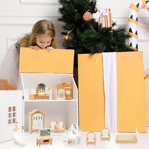 20 Pieces Doll House Furniture and Accessories Set Dollhouse Furniture Set Mini Dollhouse Furniture 1 12 Scale Bedroom Living Room Bathroom Furniture Accessories in Saudi Arabia
