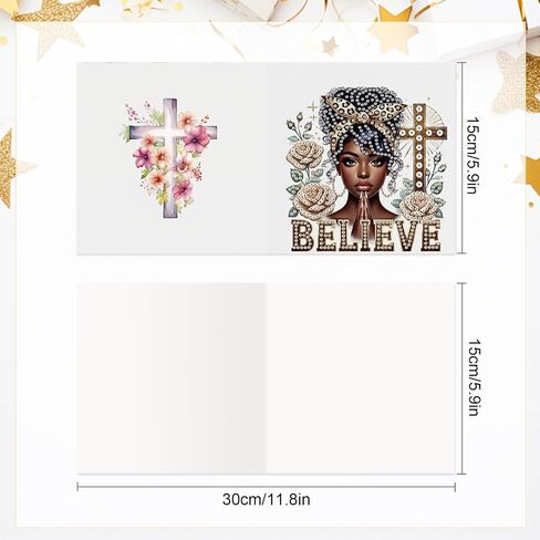 Focart Diamond Painting Greeting Card Kit, Special Shaped Diamonds Painting, DIY Handcraft for Relatives and Friends with Wishes,Unique Design Crafting for Birthday or Holiday Cards in Saudi Arabia
