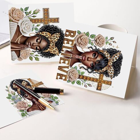 Focart Diamond Painting Greeting Card Kit, Special Shaped Diamonds Painting, DIY Handcraft for Relatives and Friends with Wishes,Unique Design Crafting for Birthday or Holiday Cards in Saudi Arabia