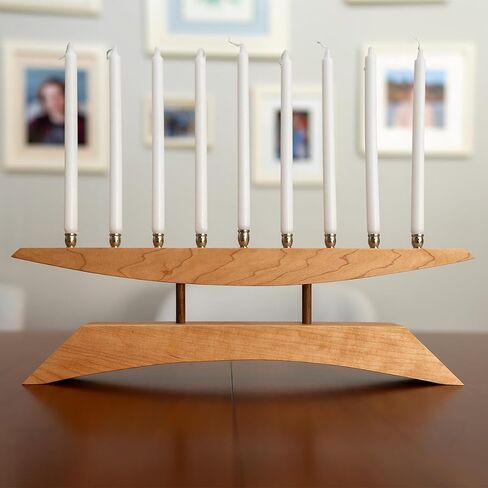Menorah ، 9 فرع Menorah الحديثة ، الحرفيين صنع وصنع في أمريكا باليد. (الكرز) in Saudi Arabia