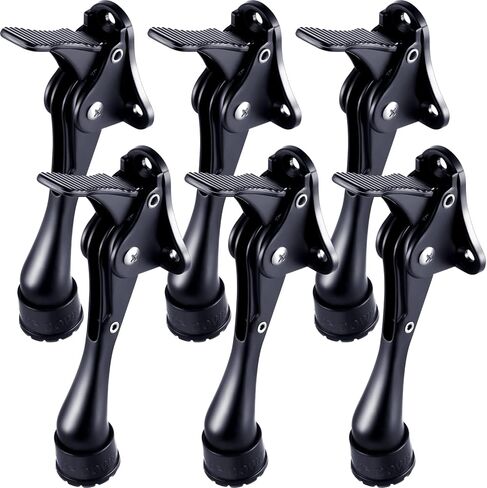 Moxweyeni 6 Pieces Heavy Duty Door Stops for Bottom of Door Kickdown Door Stops Metal Doorstop with Adjustable Rubber Tips Spring Door Stop Kick Door Stop Replacements (Silver, 6 Inch) in Kuwait