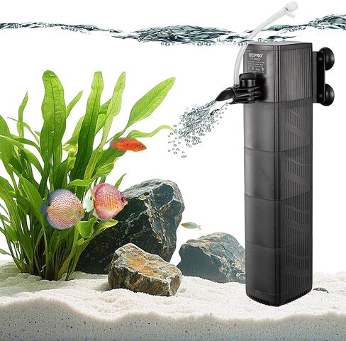 Aquarium Filter,10W Internal Filter Pump for 10-40 Gallon Fish Tank,Aquarium Internal Filter with 3 Stages of Media and Strong Suction Cups. (TC900（for 10-40 Gallon) in Saudi Arabia