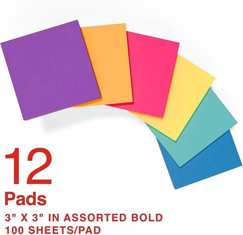 Staples 105809 Stickies Recycled Notes 3-Inch X 3-Inch Yellow 12 Pads/Pack (S-33Yr12) in Saudi Arabia