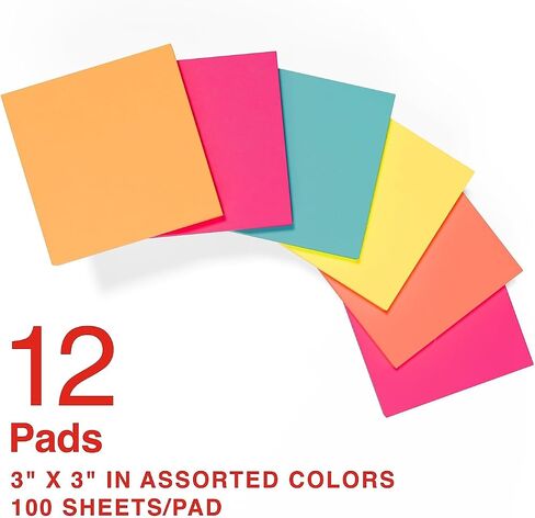 Staples 105809 Stickies Recycled Notes 3-Inch X 3-Inch Yellow 12 Pads/Pack (S-33Yr12) in Saudi Arabia