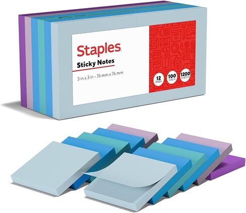 Staples 105809 Stickies Recycled Notes 3-Inch X 3-Inch Yellow 12 Pads/Pack (S-33Yr12) in Saudi Arabia